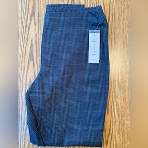 Nanette Lepore Grey Navy/Red Plaid Trousers Large New With Tags